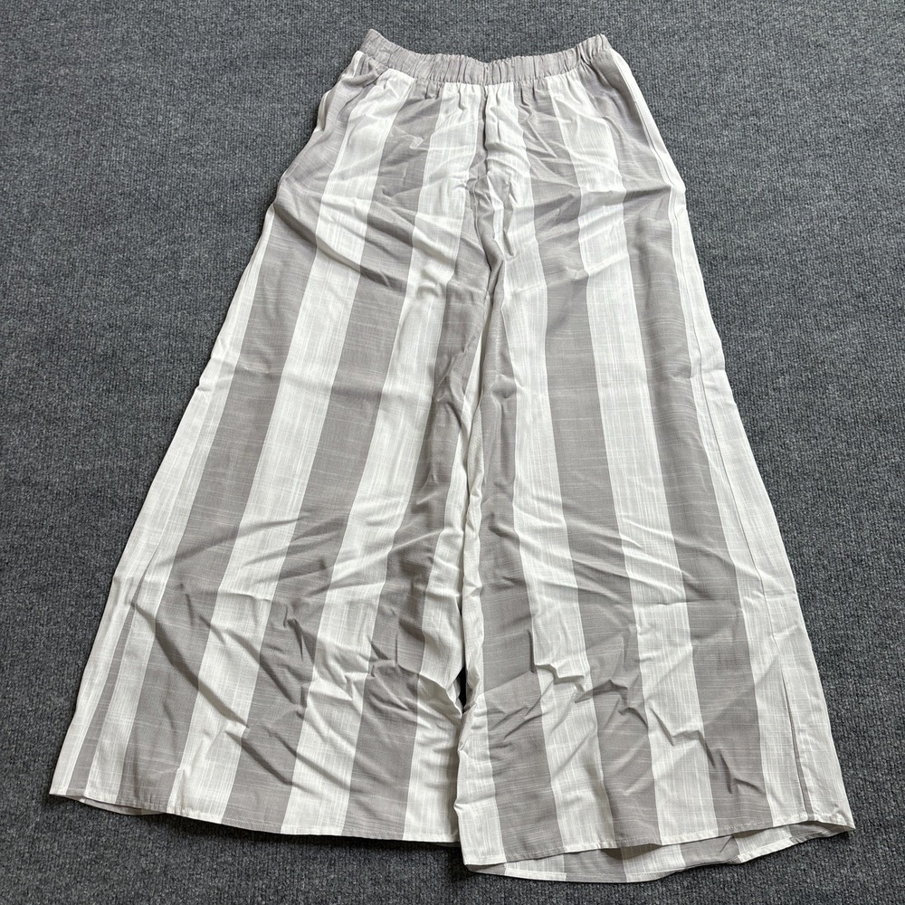 Show Me Your Mumu Explorer Wide Leg Pants Grey Bengal Stripe Women's Size Medium